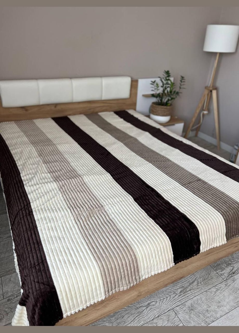 Плед шарпей евро плюшевый пушистый 200х230 см Коричневый (П4Кpolosa-sharpey-001-03) No Brand (308754718)