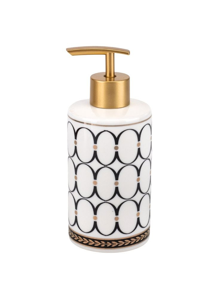 Набір для ванної кімнати 4 предмети кераміка 9190-013 білий із візерунком No Brand (346152529)