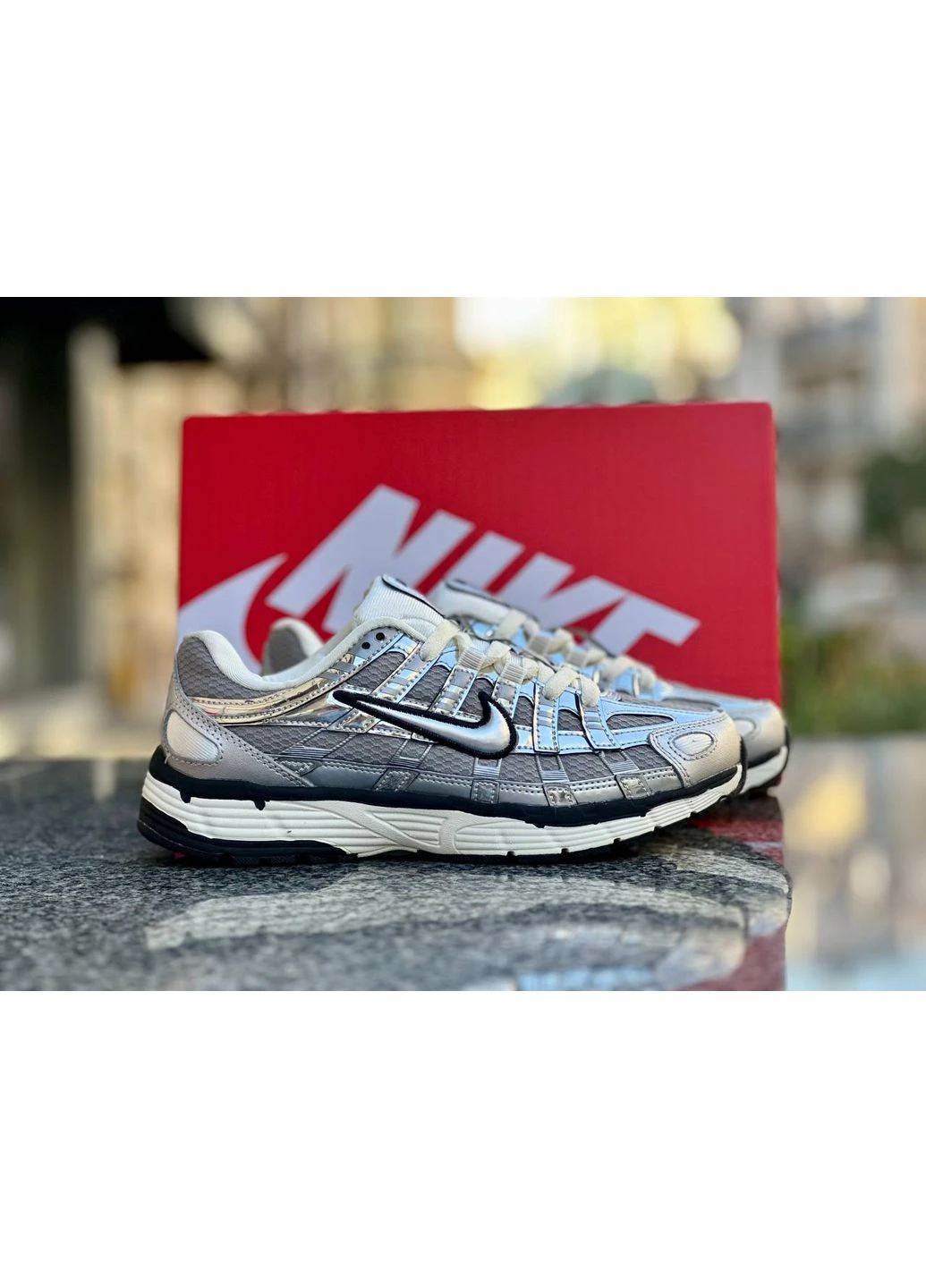 Комбіновані кросівки чоловічі nike p-6000 metallic найк п-6000 демісезон No Brand