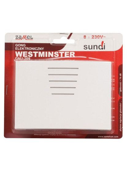 Вызов WESTMINSTER белый проводной GNU-209-BIA Zamel (334847752)