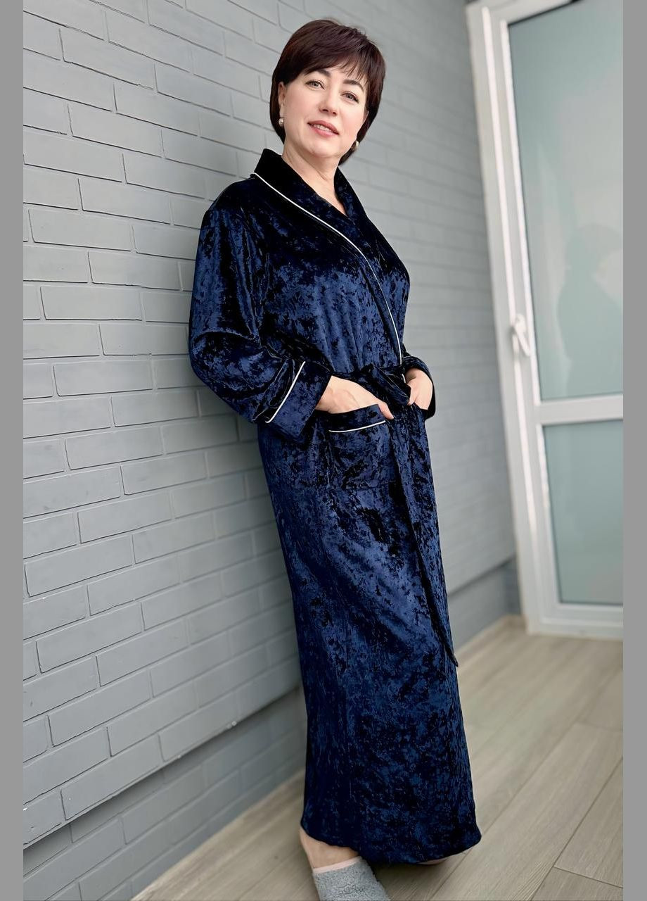 Фіолетова всесезон домашній велюровий халат 2 Льва