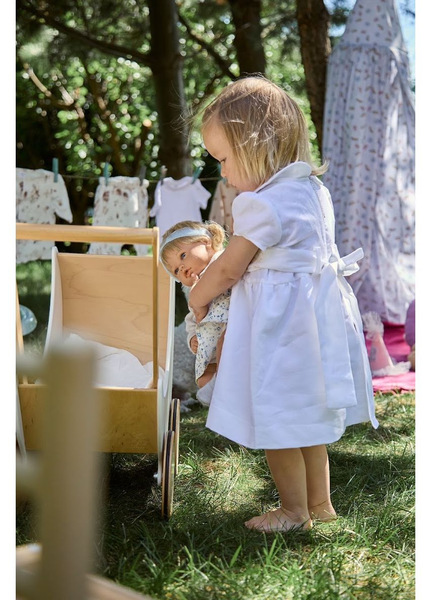 Белое платье праздничное belle, лен, р.92, белый () Twins (354781287)