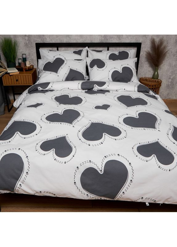 Постельный комплект (пододеяльник 175х210 + 2 наволочки 50х70) Бязь Gold Люкс (MS-890000322) Moon&Star Grey Love (362667764)