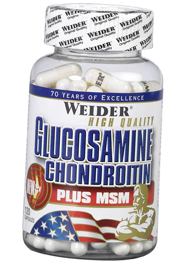 Глюкозамін Хондроїтин МСМ, Glucosamine Chondroitin plus MSM, 120капс (03089002) Weider (322726231)