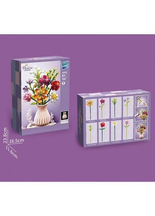 Конструктор 109-1 Ваза с цветами, 109PCS, в коробке No Brand (317439286)