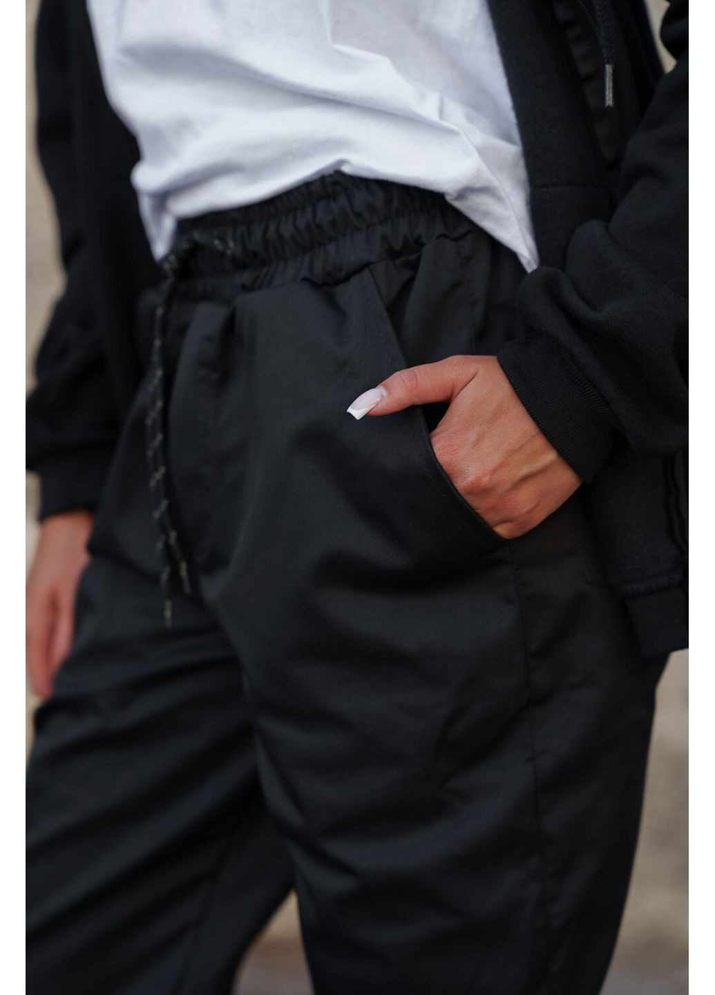 Жіночі Бавовняні Штани Джогери 2026 Black Without (366740759)