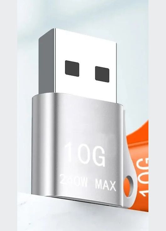 Міні портативний адаптер USB к Type-С брелок Сірий 27 мм х 20 мм х 7 мм Finding (316251439)