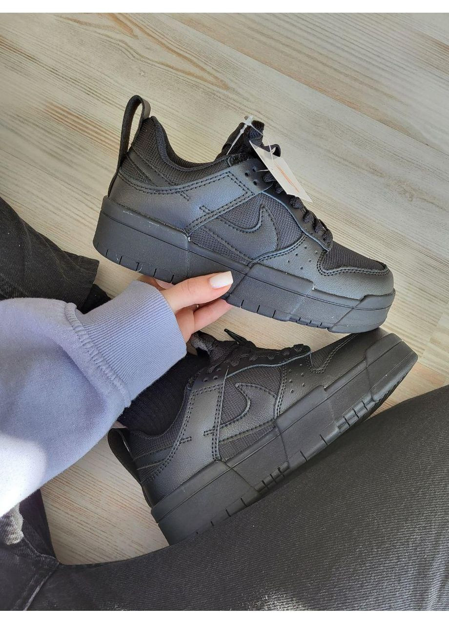 КРОСІВКИ ЖІНОЧІ NIKE DUNK LOW DISRUPT BLACK НАЙК СБ ДАНК No Brand чорні демісезони (367175241)
