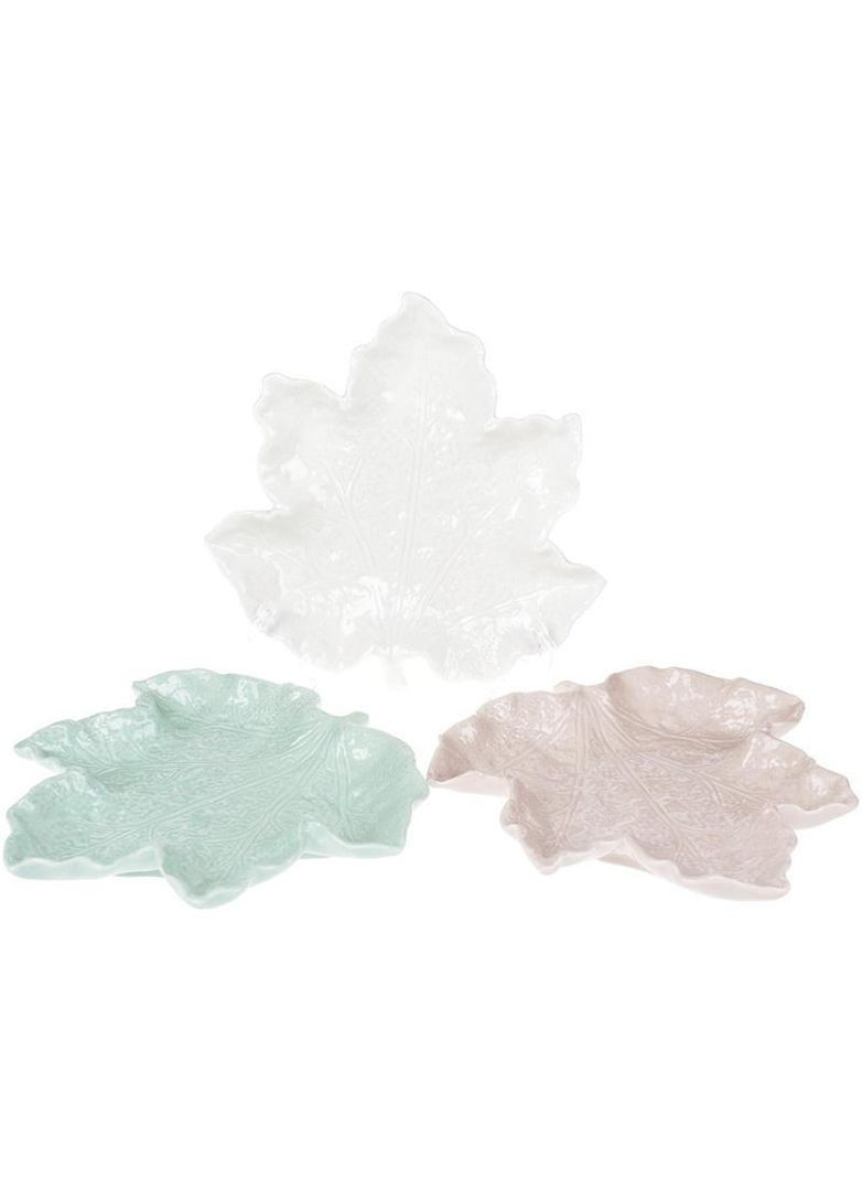 Тарілка-блюдо Feuille "Кленовий лист" 20см, керамічна біла Bona (330017218)