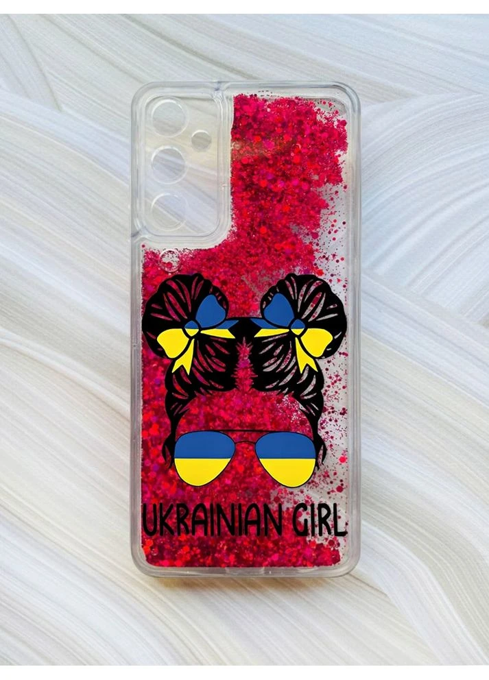 Чехол с плавающими блестками на Samsung Galaxy A25 (A256) Украинская девушка (принт 113) CASE CONTROL (360712962)
