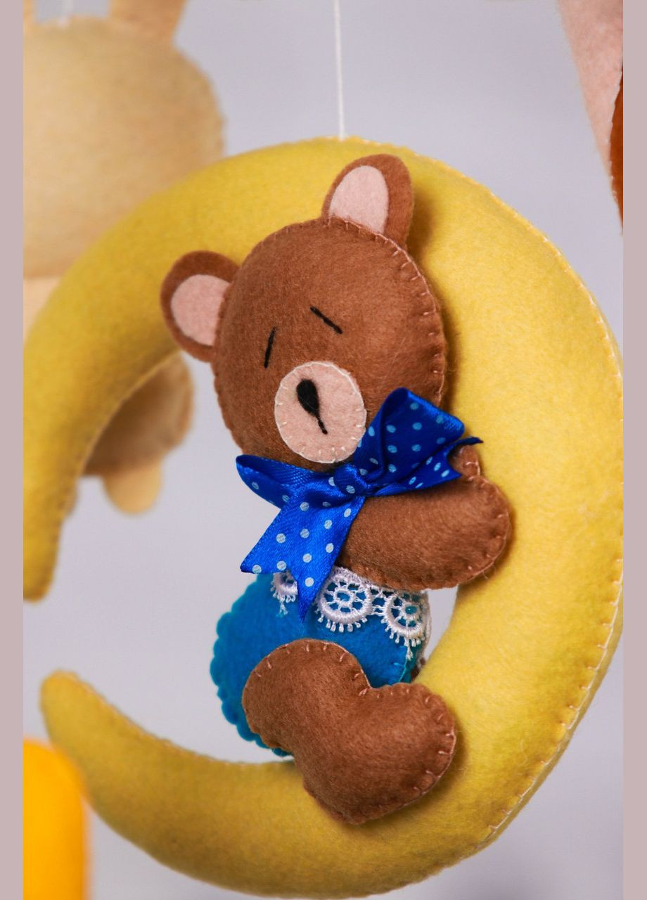 Детский музыкальный мобиль на кроватку для младенцев WooolyWool «Веселые друзья» с 35 мелодиями (М020) No Brand (342757916)