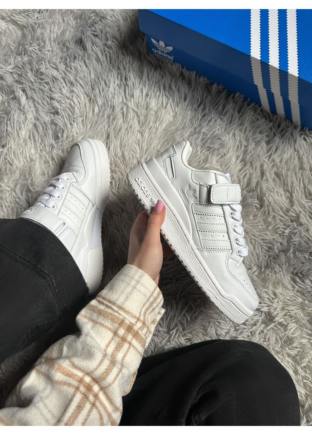 Белые летние кроссовки adidas forum white адидас форум No Brand
