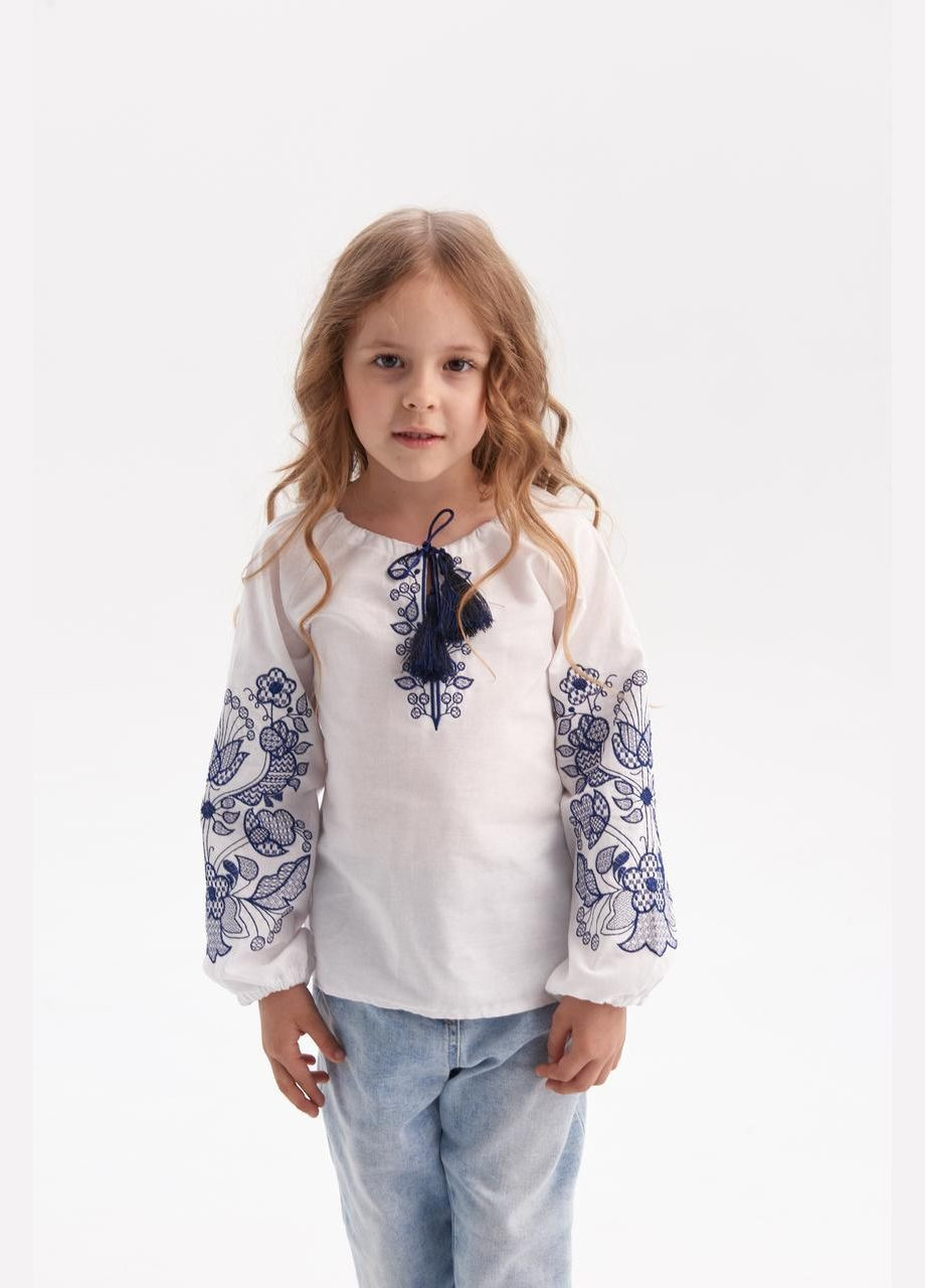 Біла вишиванка для дівчинки "барва" MEREZHKA візерунок орнамент бавовна (296108254)