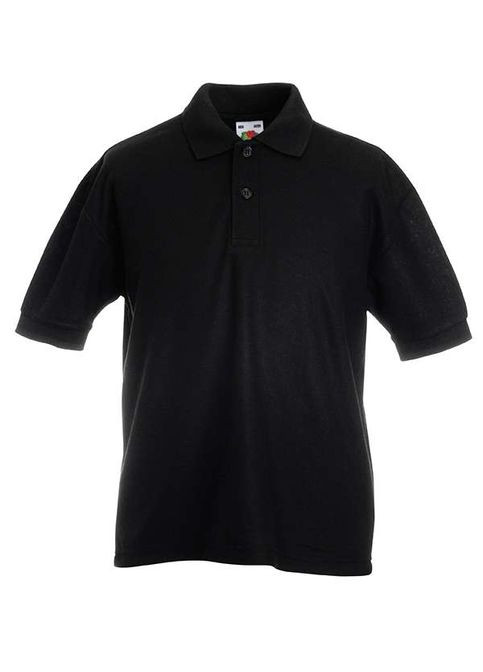 Чорна літня футболка поло дитяча 65/35 polo kids (063417036116) Fruit of the Loom