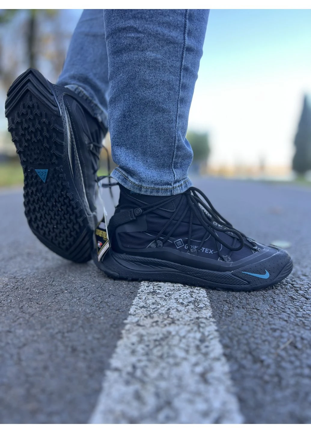 КРОССОВКИ ЖЕНСКИЕ NIKE ACG TERRA ANTARKTIK BLACK/BLUE НАЙК АСЖ ЧЕРНЫЕ No Brand чёрные демисезоны (391967065)