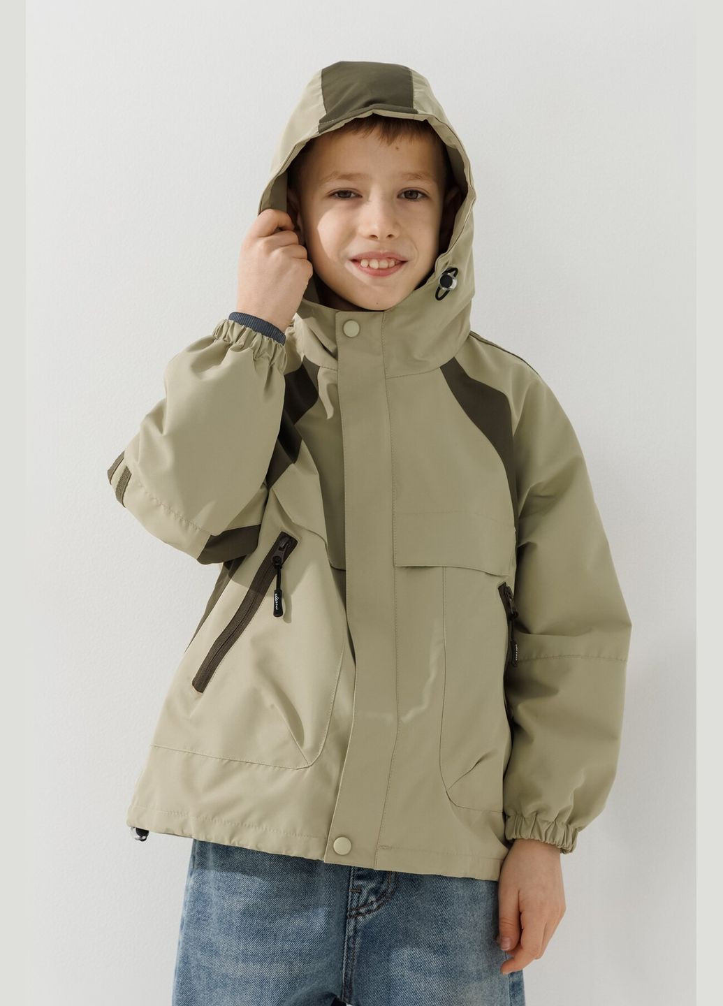Оливковая (хаки) демисезонная ветровка Dinomin