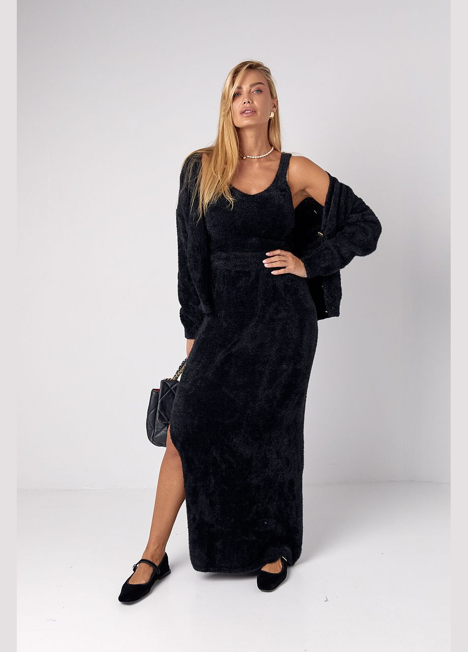 Женский костюм-тройка из альпаки - черный цвет ONE SIZE (sku_3013) No Brand (327820393)