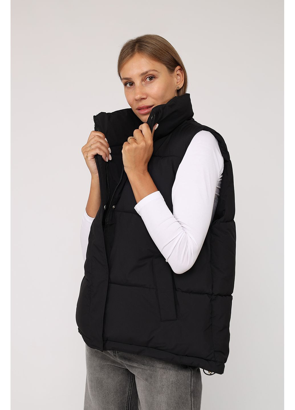 Жилет утеплений жіночий колір чорний ЦБ-00277847 Yuki (353686379)