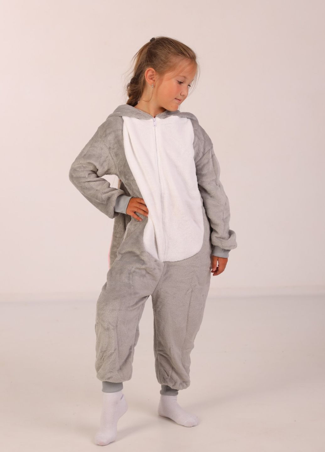 Кигуруми зайчик для детей на молнии с капюшоном и длинными ушами (1067) My Kigu (365437087)