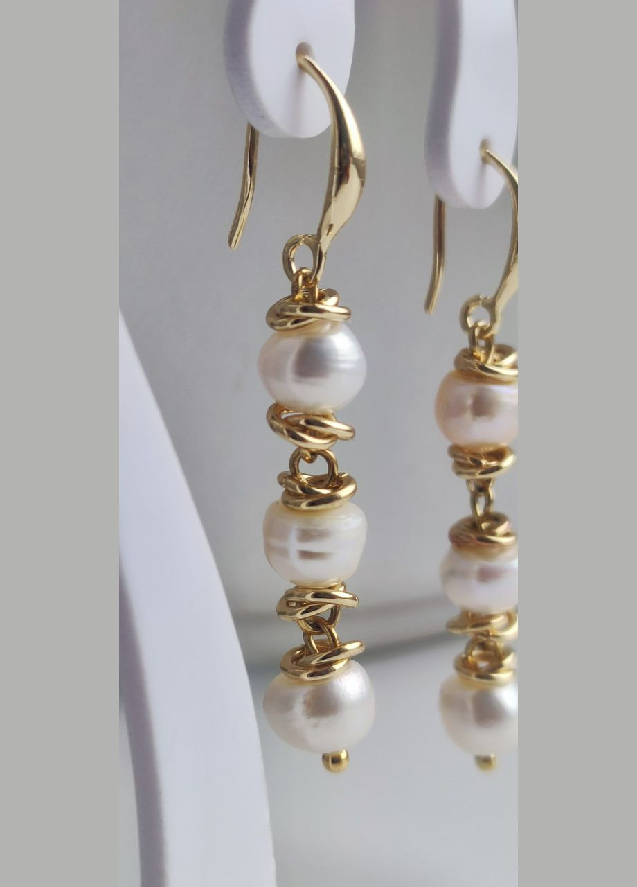 Серьги с жемчугом 2540 с пресноводным белым жемчугом MINOV (311310481)