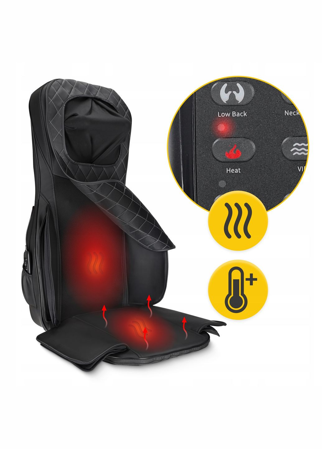 Массажная накидка Shiatsu многофункциональная, с подогревом Black () 4FIZJO P-5905973403528 (344588265)