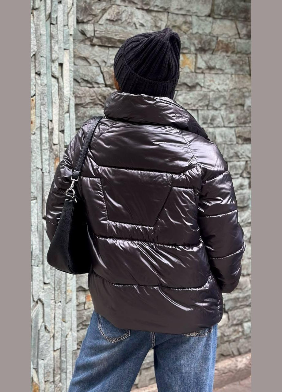 Черная зимняя куртка женская черная еврозима No Brand Зимові