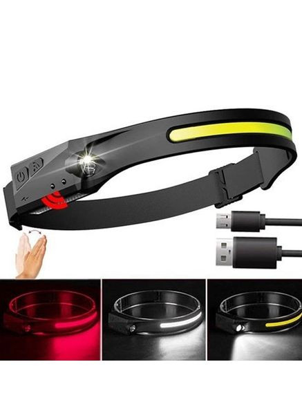 Фонарь налобный BL-W689/G28-LM+COB/5808A, сенсорный, Li-ion аккумулятор, светодиодный фонарь на лоб Bailong (364664872)