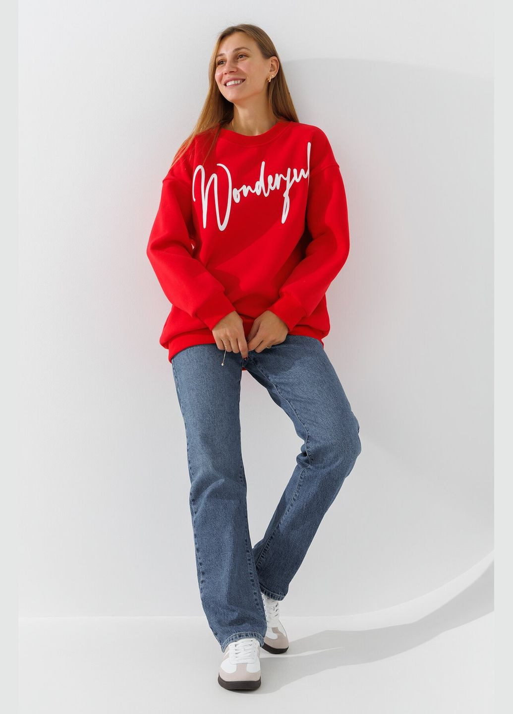 Красный свитшот с принтом женский 83503 красный shop (2000990775948) Crep (315997954)