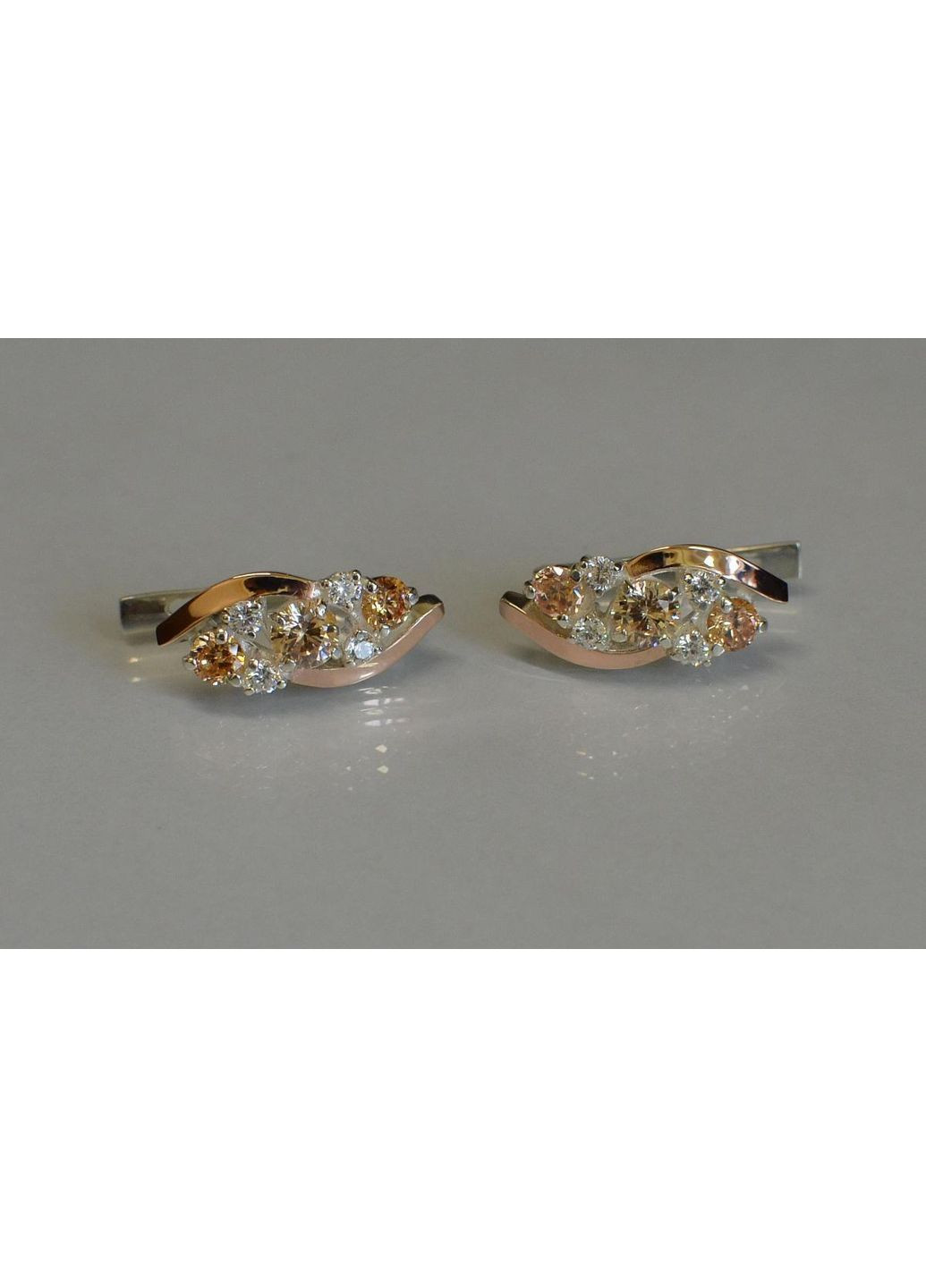 Сережки срібні з золотими вставками (пластинами) Silver Style (367112970)