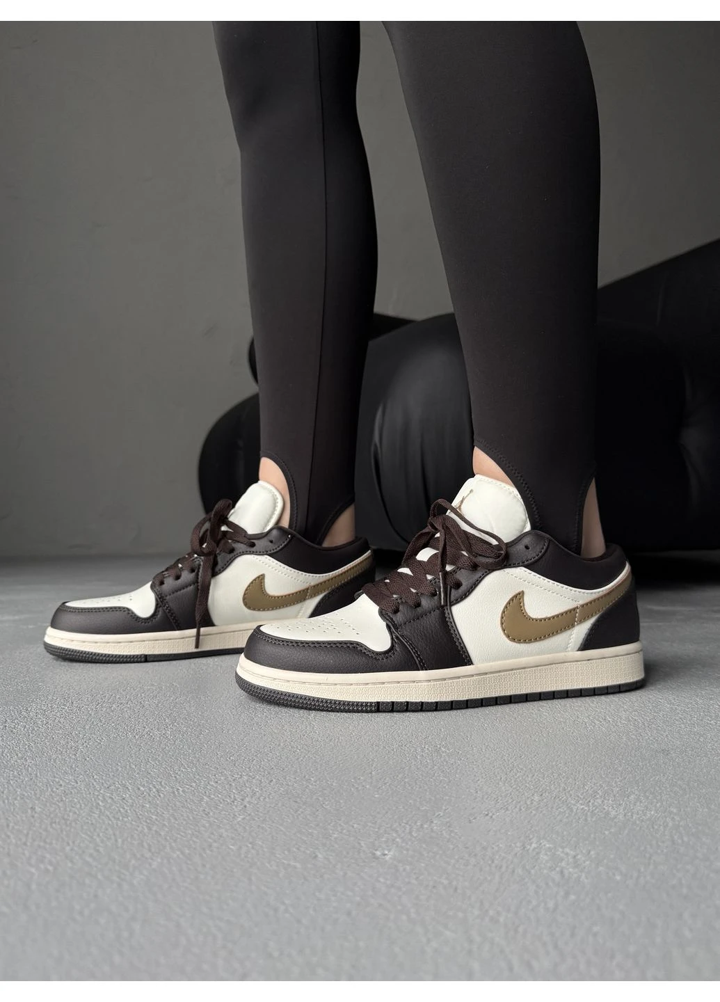 Коричневые летние кроссовки nike air jordan 1 low shadow brown/sail найк аир джордан No Brand