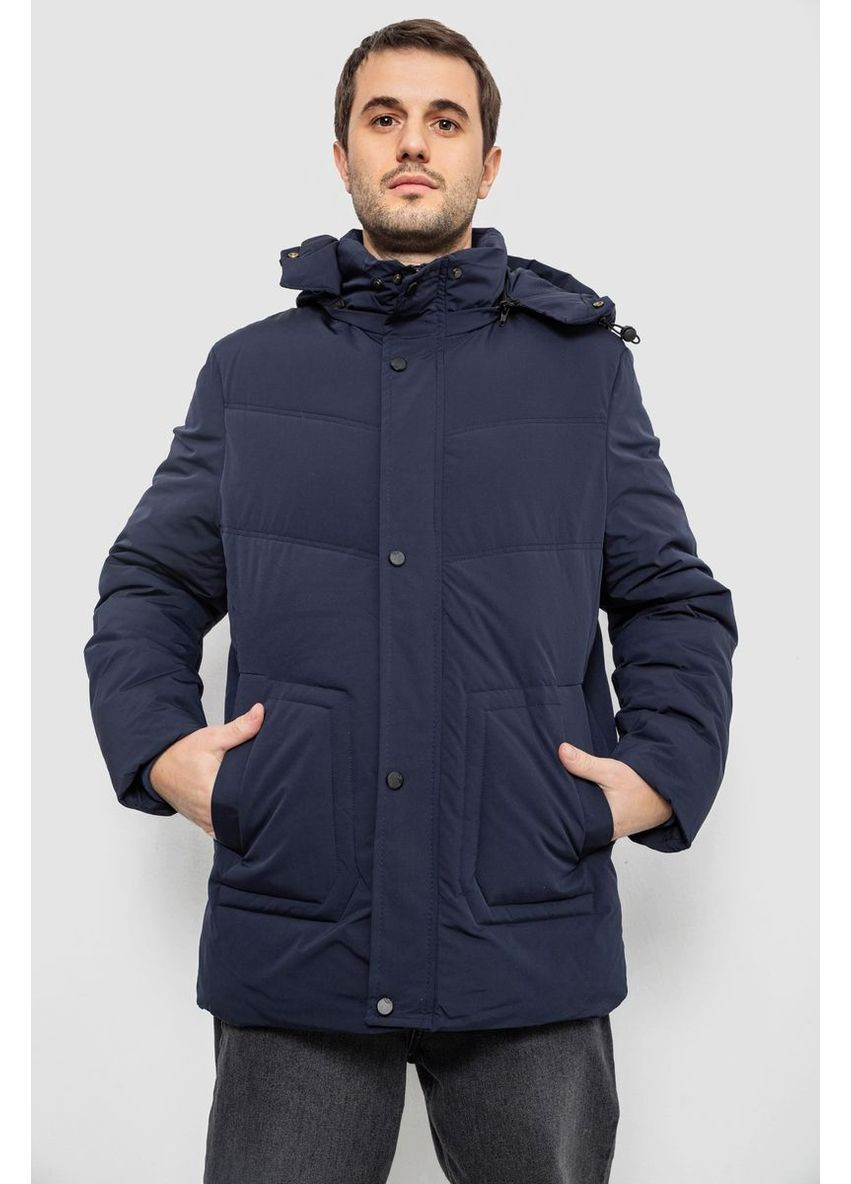 Синяя куртка мужская зимняя удлиненная, цвет синий, 241r2022-21 Ager