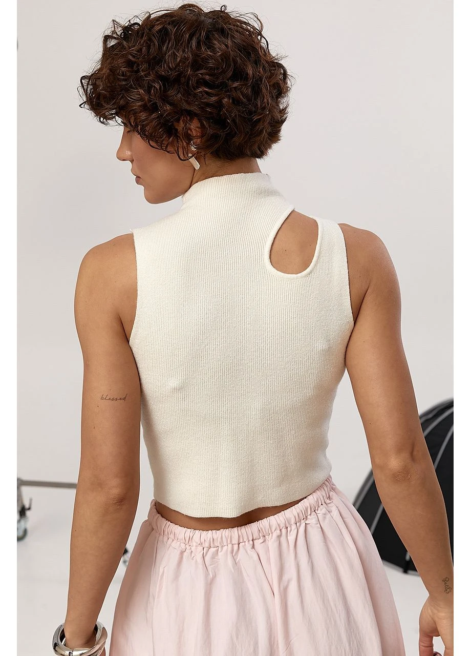 В'язана коротка майка з вирізом,, ONE SIZE No Brand — 399770462