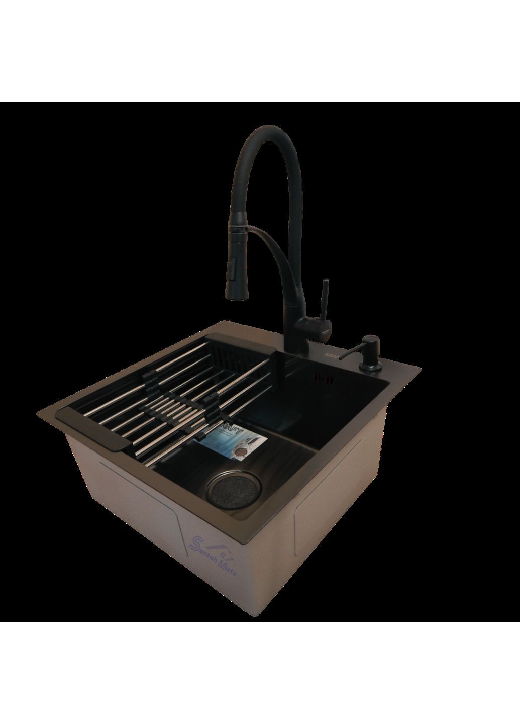 Кухонна мийка 4-в-1 (комплект) HM 50х50 NANO BLACK PVD (3.0/1.0 мм) Kraft (347324564)