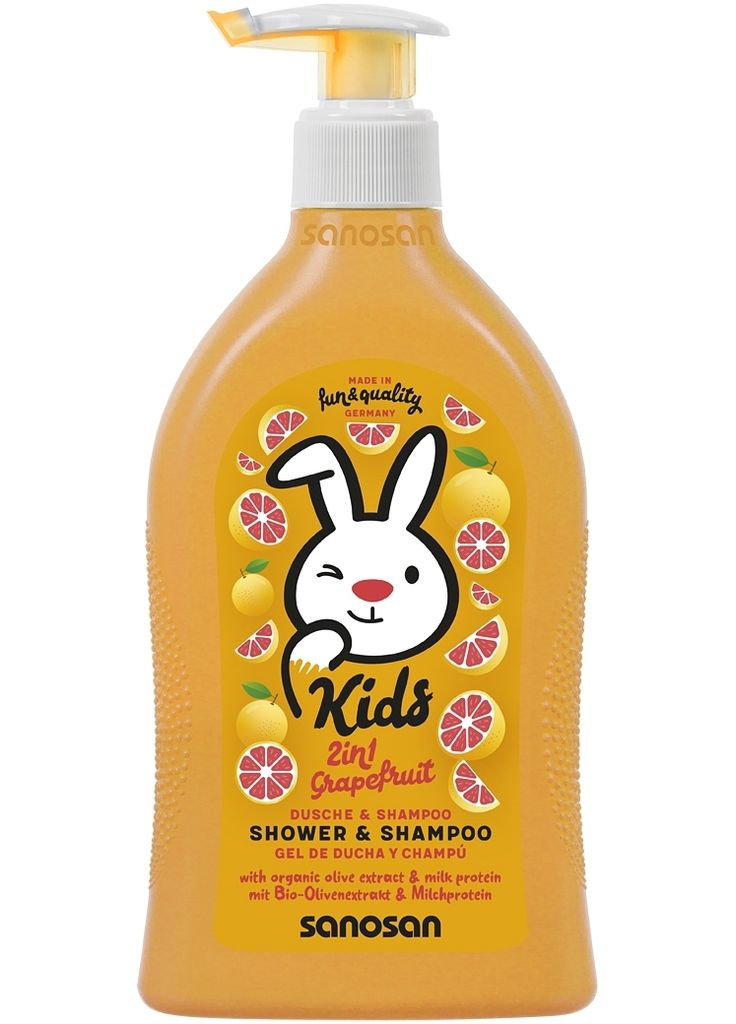 Шампунь-гель 2в1 с ароматом грейпфрута Kids Grapefruit Shower & Shampoo 400ml (1460350-32889428) Sanosan (368613883)