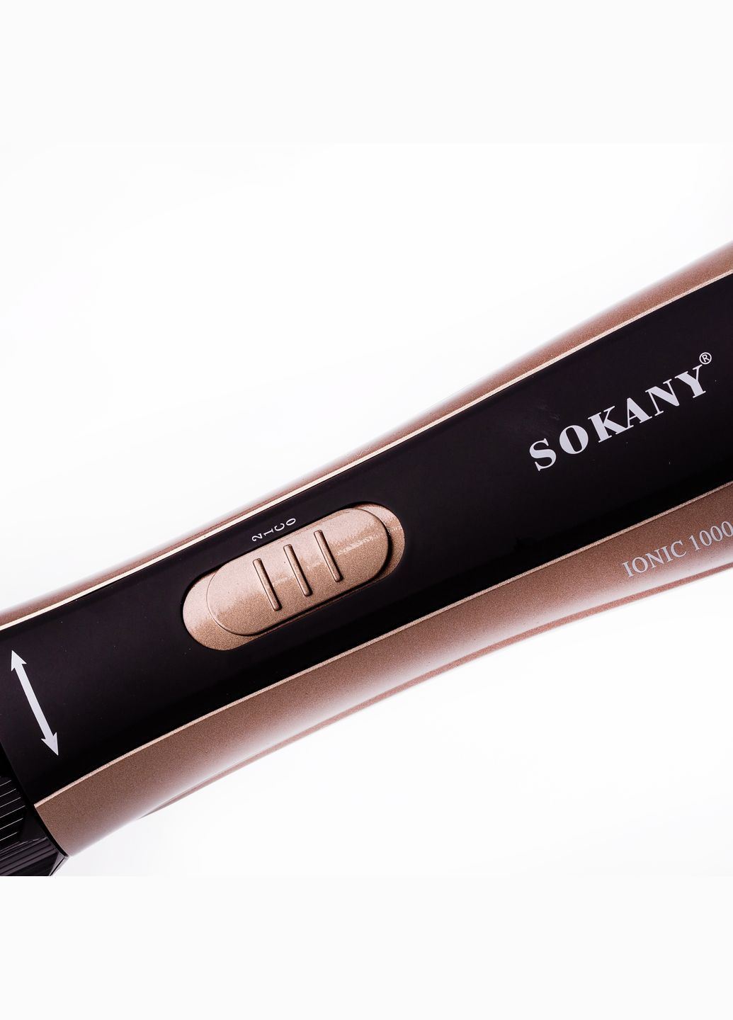 Фен-стайлер для волос SD-903 с двумя насадками, черный с бронзой. Sokany (328604287)
