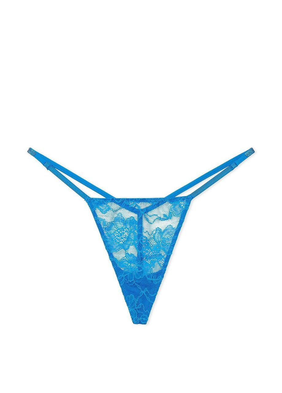 Женские трусики Shine Strap VString XS синие Victoria's Secret (290278818)
