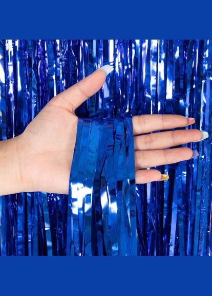 Дождик для фотозоны украшение 245 см на 92 см синий Jannet Дощик (316580368)