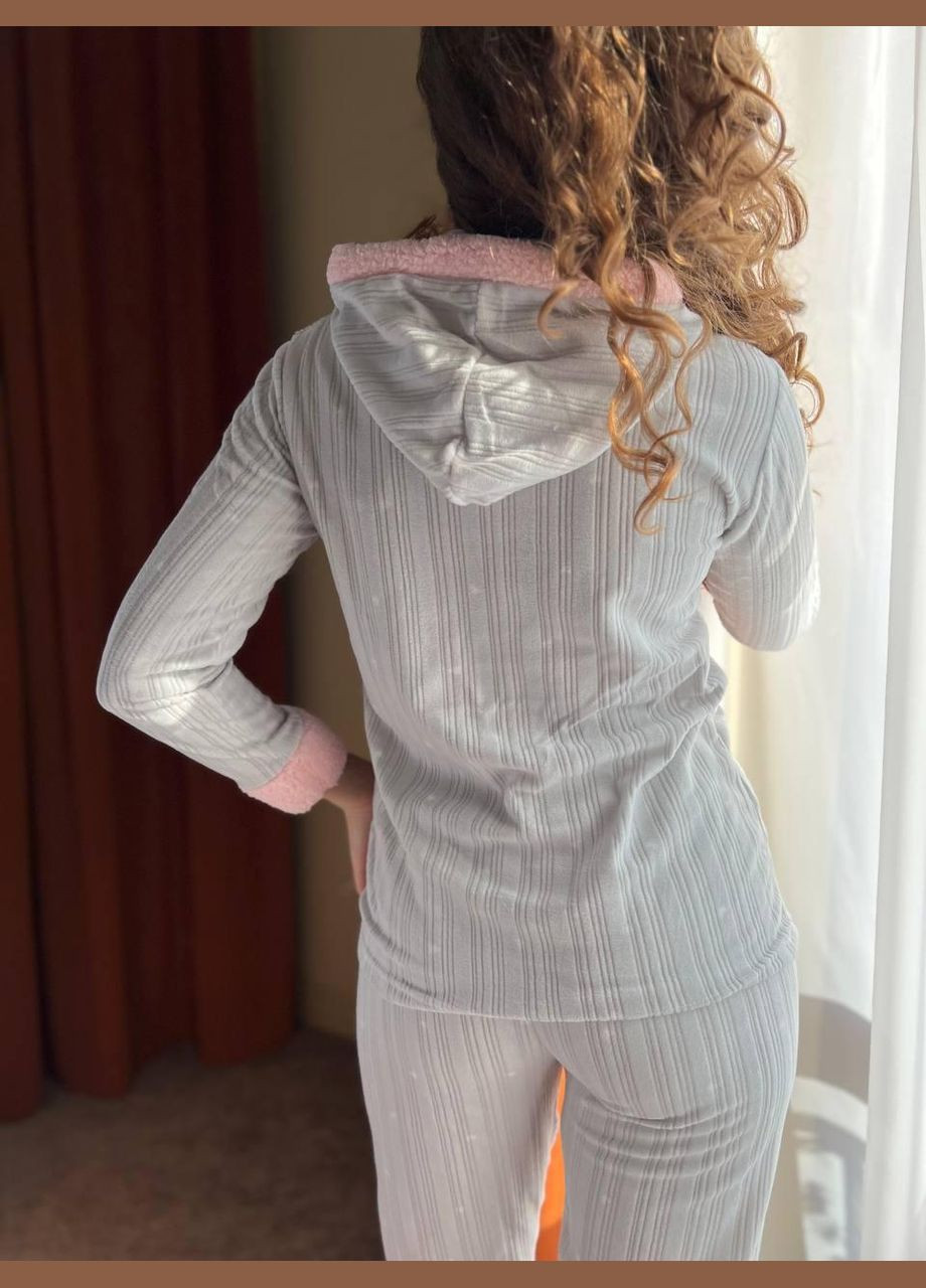 Сіра жіноча флісова піжама з махрой (2470/3) GT