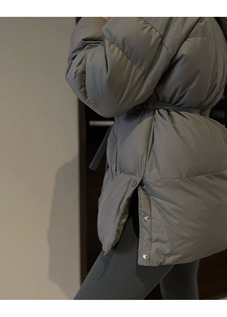 Графитовая зимняя женская зимняя куртка No Brand