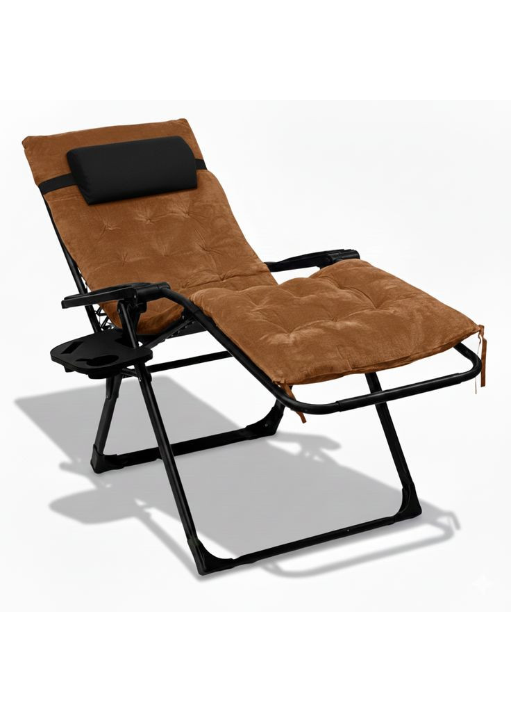 Кресло шезлонг Zero Gravity Premium Plus Brown Velvet (LB-ZGC-K3-BRN) LEOBRO (370966865)