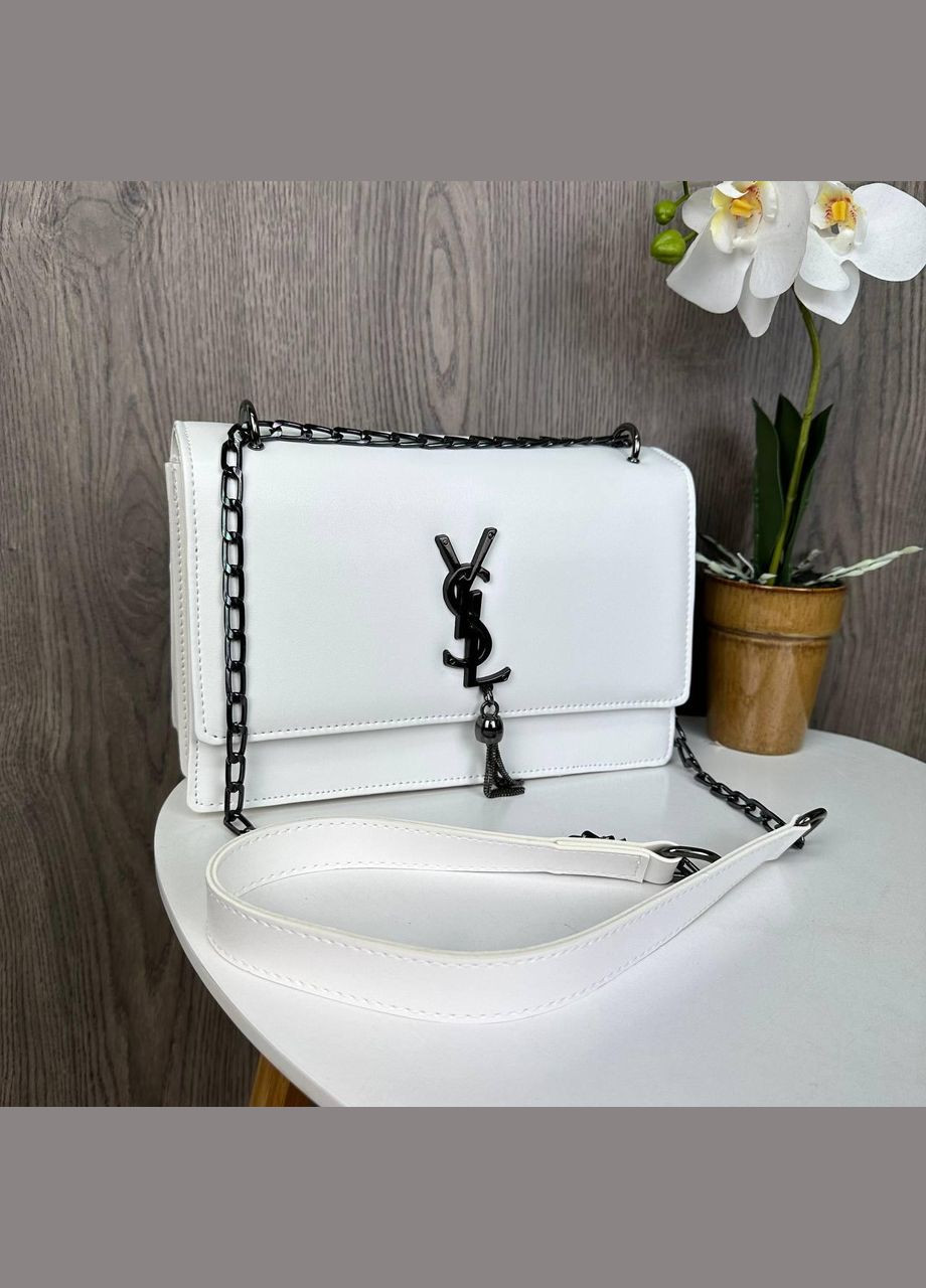 Стильна жіноча міні сумочка клатч з ланцюжком Білий No Brand (298996925)