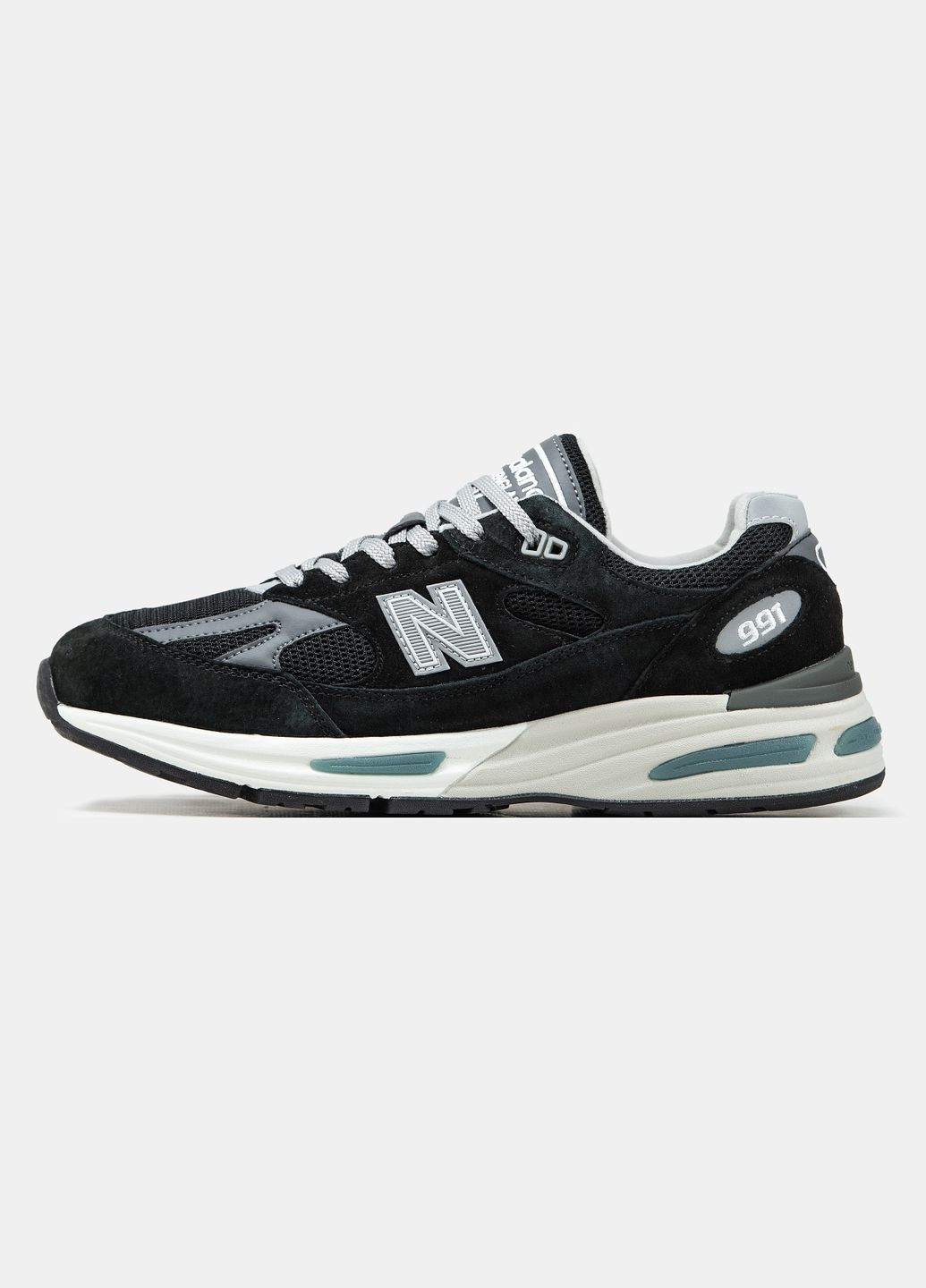 Чорні всесезон кросівки чоловічі new balance 991v2 black | нью беланс 991в2 чорні No Brand