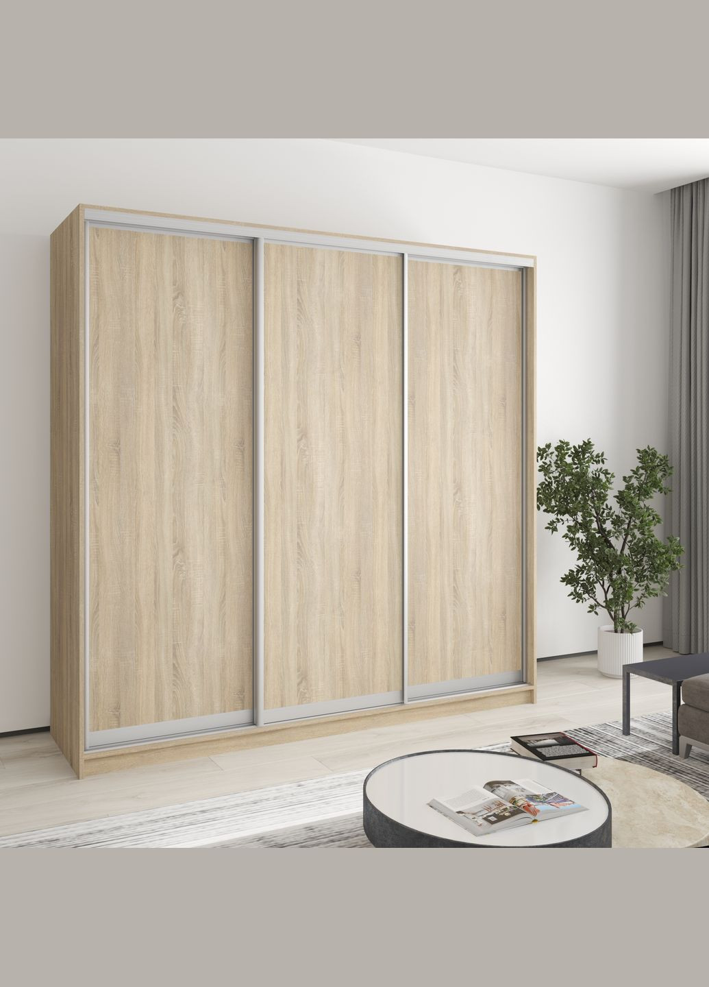 Шафа-купе тридверна Комбо AL 3ДСП 210x45x240 см (MBS-1664) MebelStar (346289411)