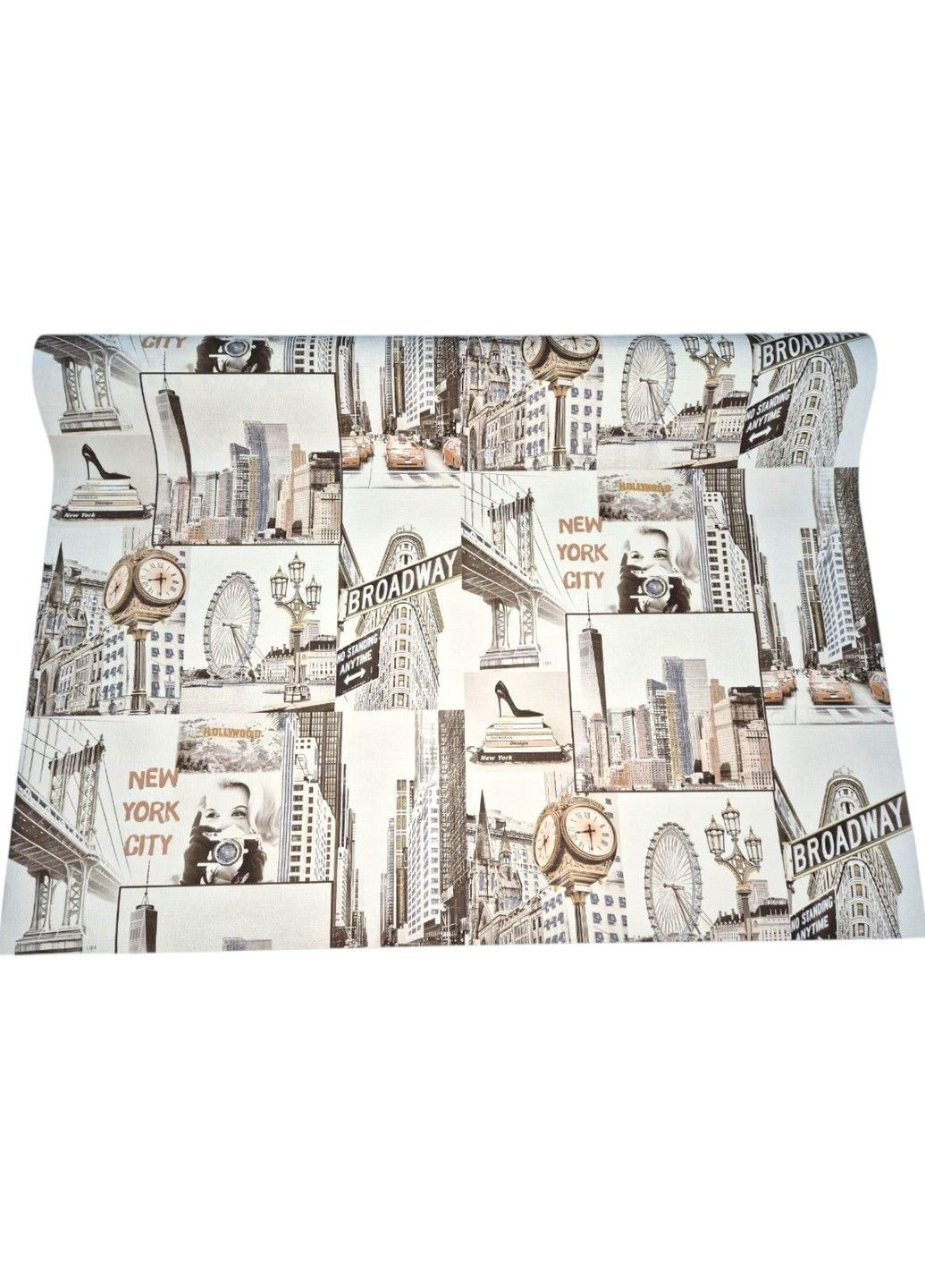 Шпалери вінілові 10.05 × 1.06 м Слов’янські шпалери 2351-05, міський стиль для вітальні, спальні, кабінету Слов'янські шпалери (340275322)