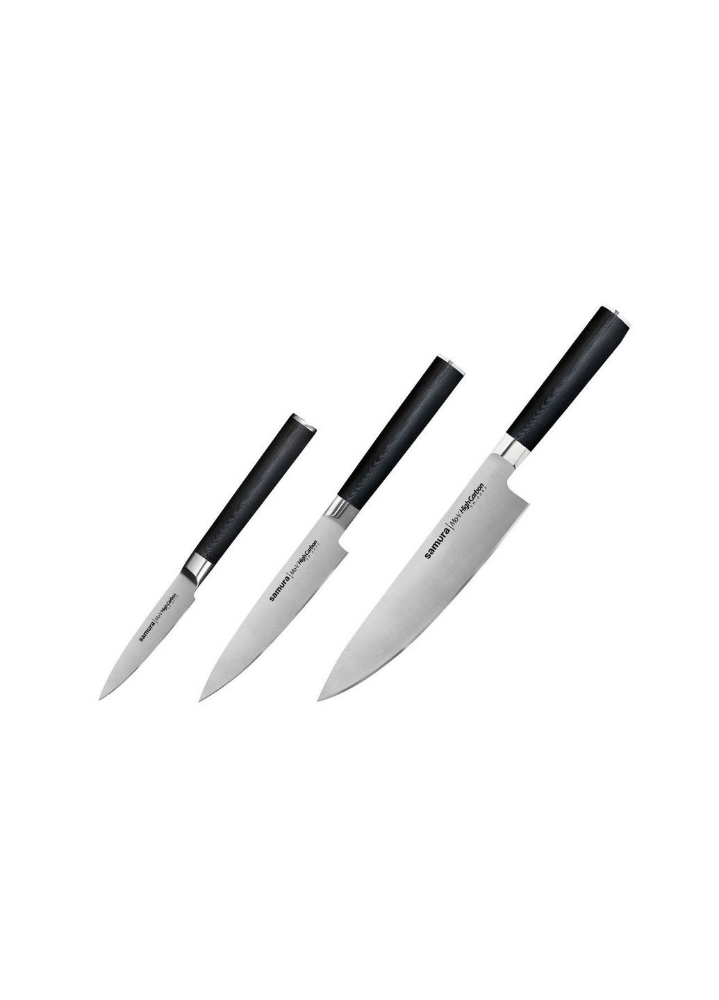 Набор из 3 кухонных ножей Mo-V Samura комбинированные,