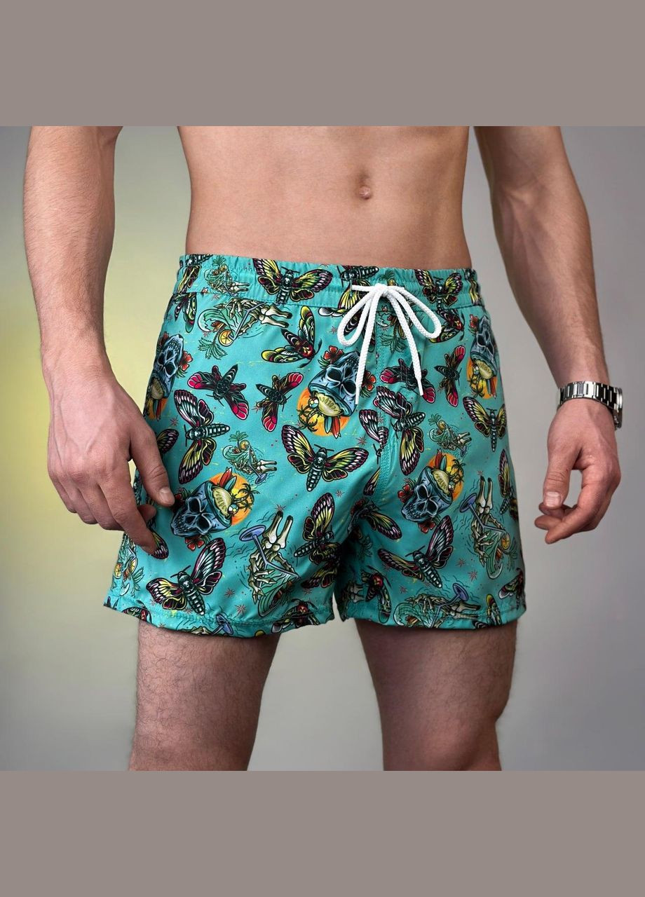 Мужские бирюзовые пляжные шорты с сеткой-подкладкой для плавания metelyky s m l xl xxl xхxl (46 48 50 52 54 56) ментоловые No Brand