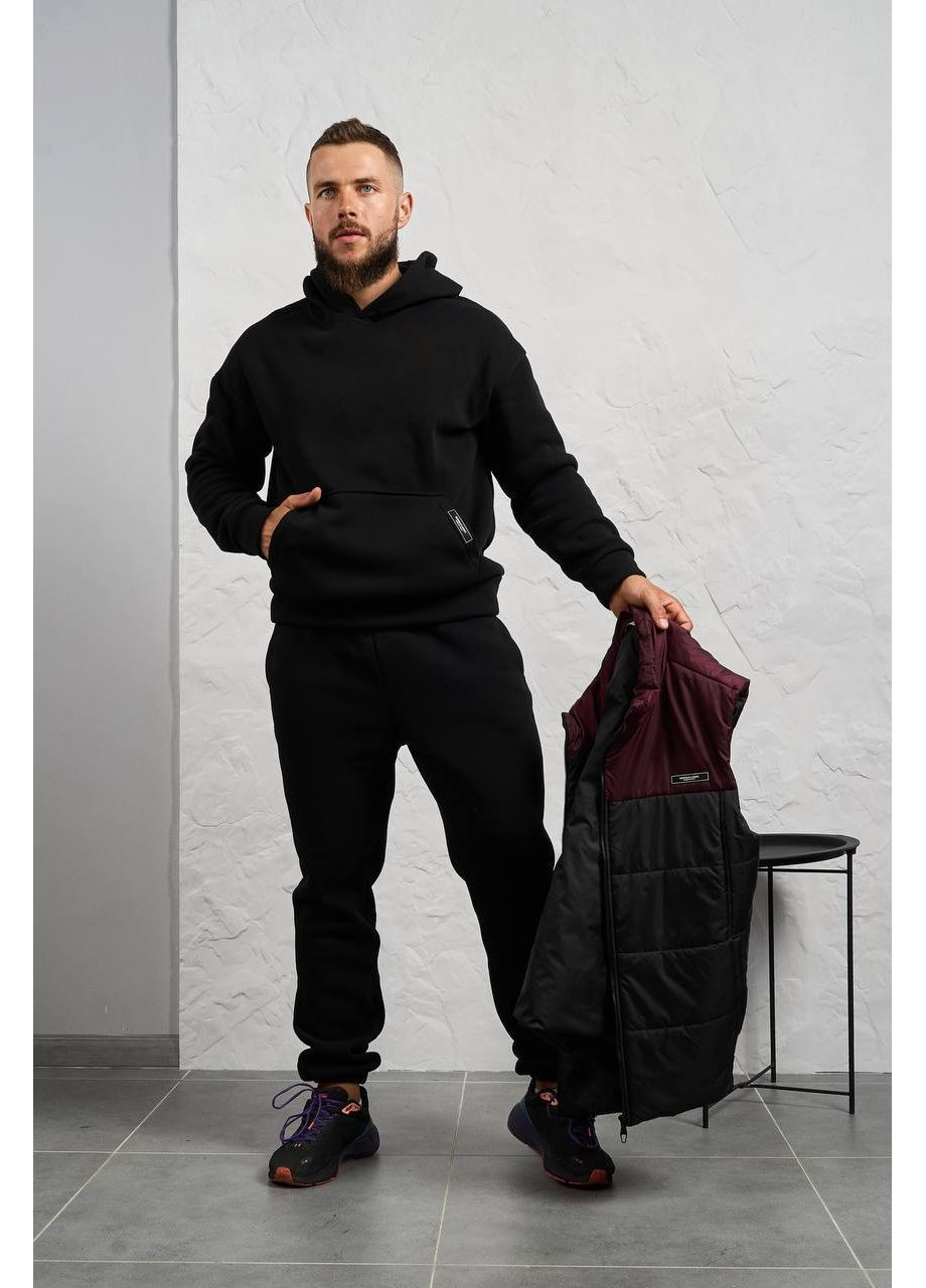 Черный зимний костюм мужской тройка Garna