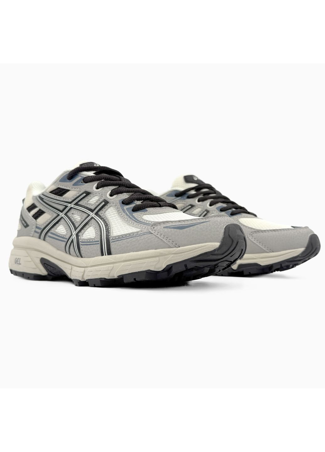 Серые демисезонные кроссовки мужские asics gel-venture 6 brown / grey / beige асикс гель вентуре 6 No Brand
