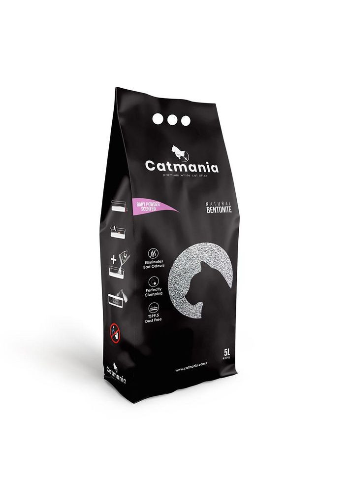 Бентонитовый наполнитель для котов детская присыпка + розовые гранулы, 5 л Catmania (278309653)