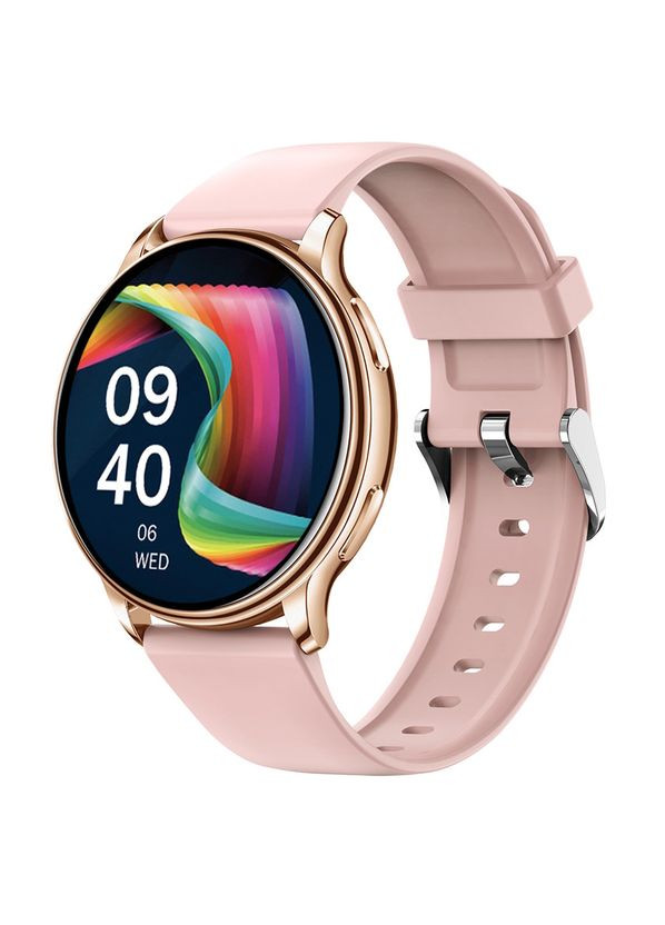 Умные женские смарт часы Smart MelisiaGold Rubber розовые 2 ремешка Seli UWatch (392708438)